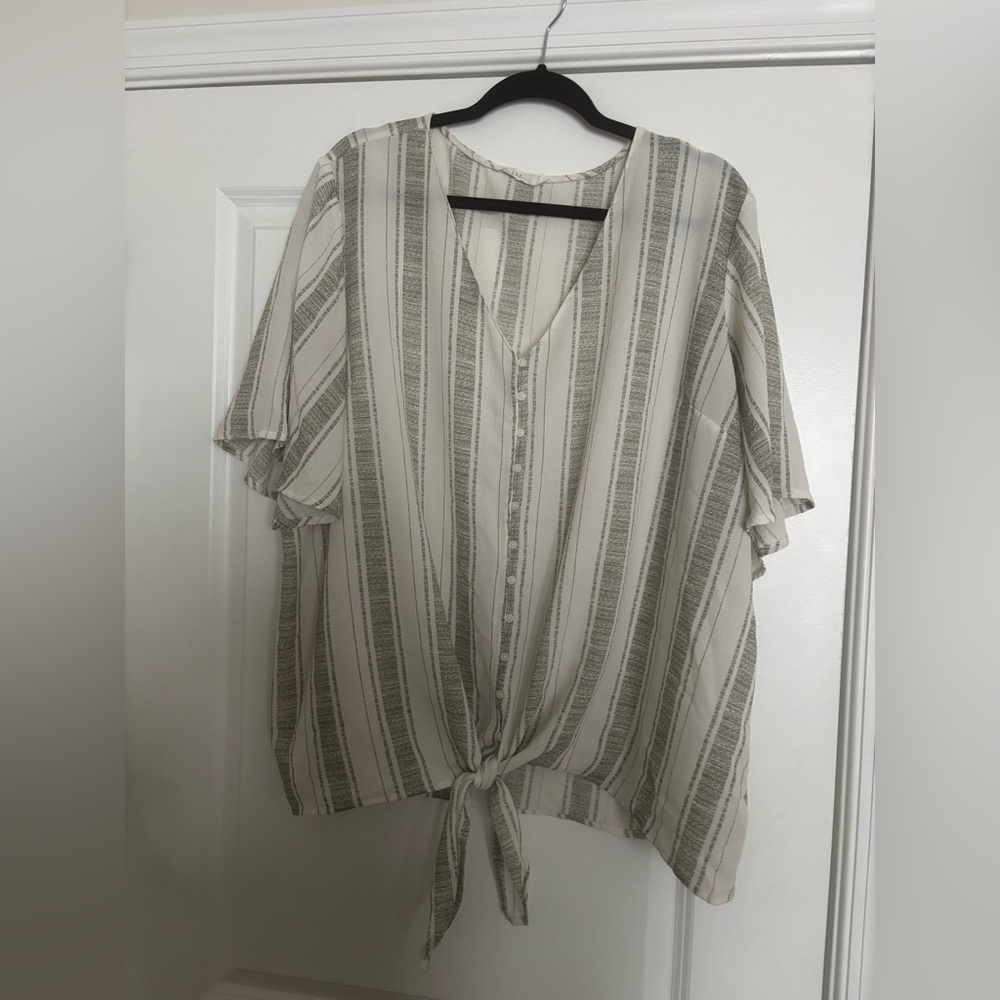 LUSH Front Tie Blouse